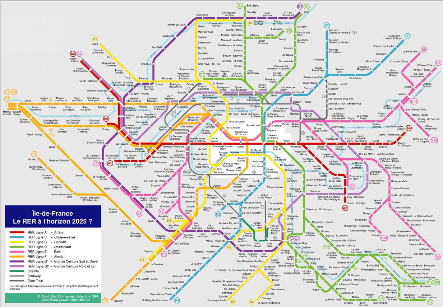 Paris carte de métro (Paris Métro) Mapa Metro