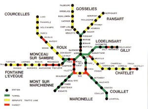 Charlerois tunnelbanekarta
