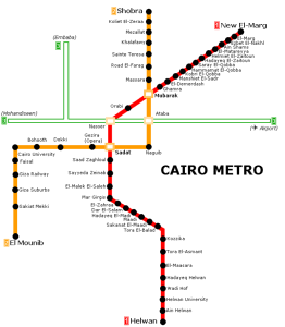 Mapa metro de El Cairo 2014