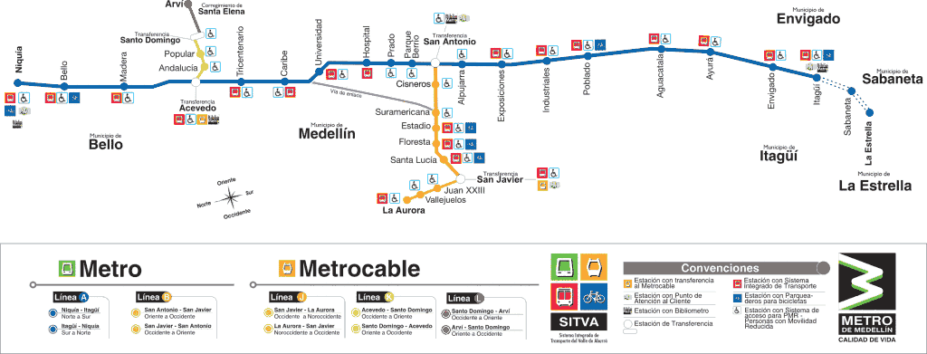 Mapa metro Medellin