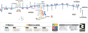 Медельин карта метро 2014 горизонтальный