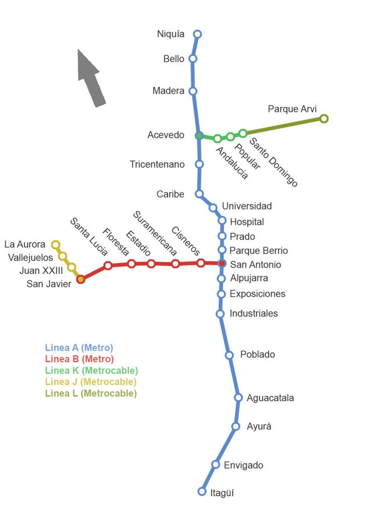 Mapa metro Medellin