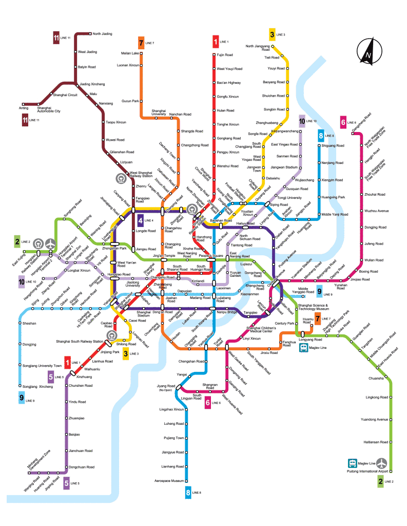 Карта метро шанхая