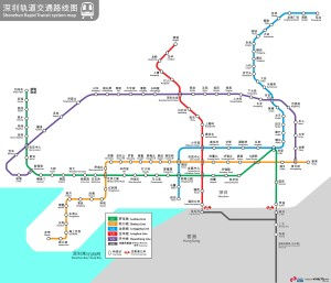 Stara mapa metra w Shenzhen 2014