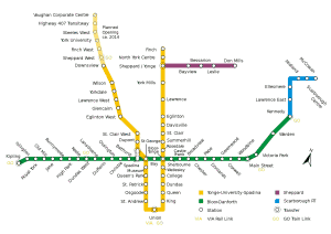 Mapa torontského metra