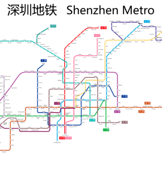 De Shenzhen metrokaart