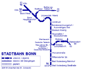 Mapa μετρό Βόννη 1
