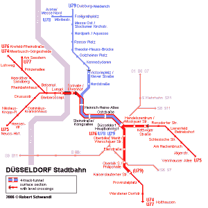 Duesseldorf χάρτη του μετρό 4