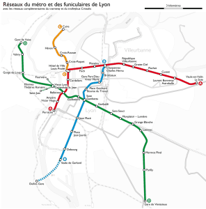 Mapa metro Lyon 1