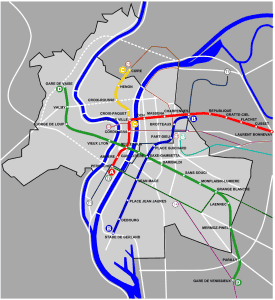 Mapa metro Lyon 3