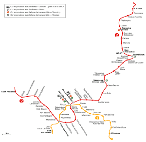 Mapa antiguo metro Lille (Lille Metro) 2014
