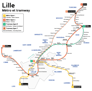 Mapa antiguo metro Lille (Lille Metro) 2 2014