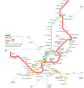 Mapa antiguo metro Lille (Lille Metro) 3 2014