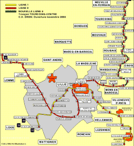 Mapa antiguo metro Lille (Lille Metro) 6 2014