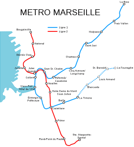 Marseille tunnelbanekarta 2