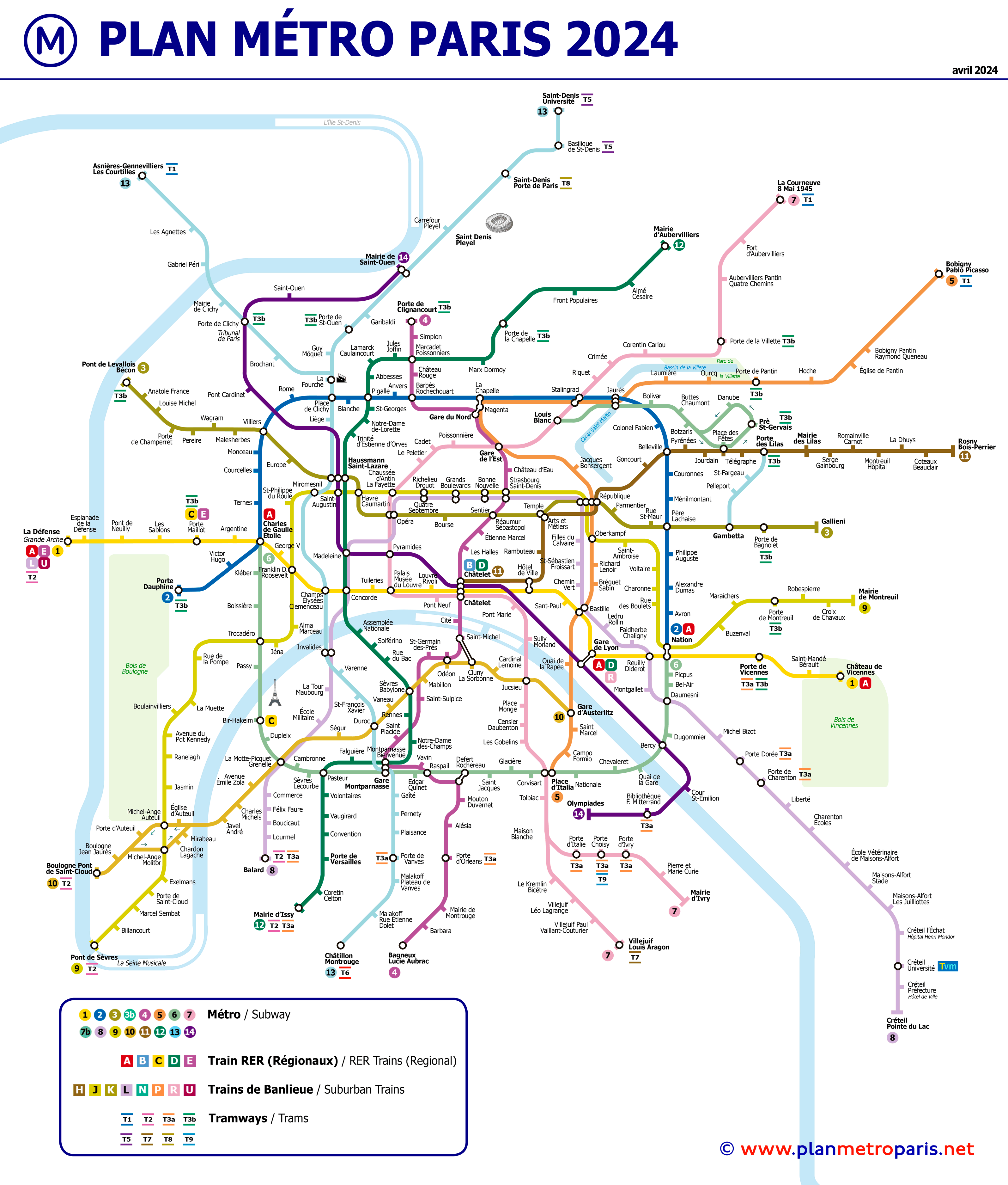 Metrokaart van Parijs