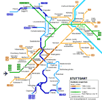 Stuttgart centrum tunnelbanekarta