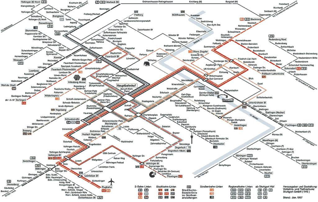 Карта метро штутгарта