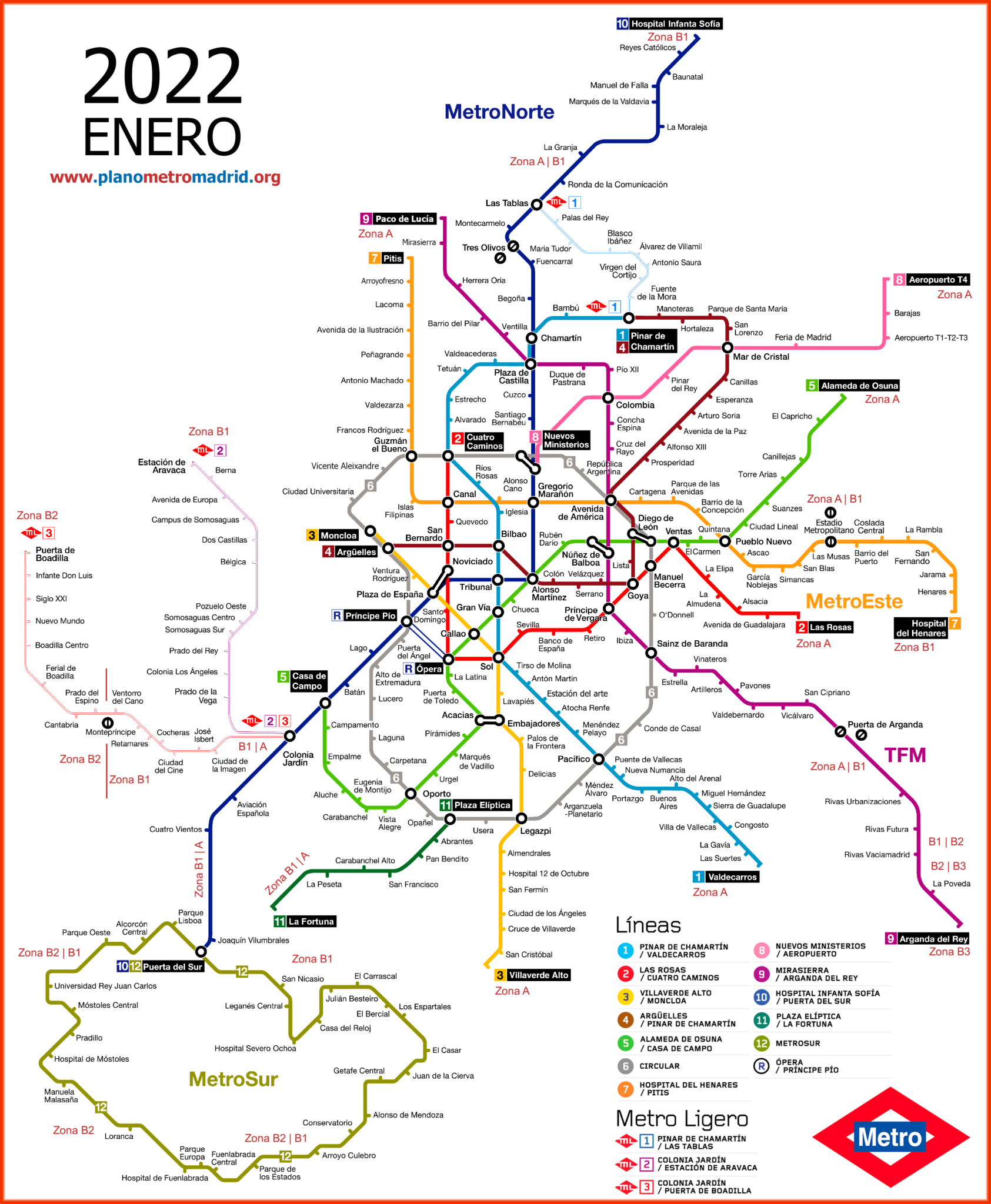 Карта метро мадрид интерактивная