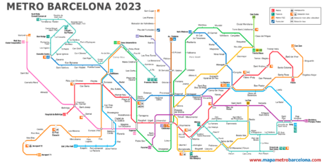 인쇄할 수 있는 바르셀로나 지하철 지도