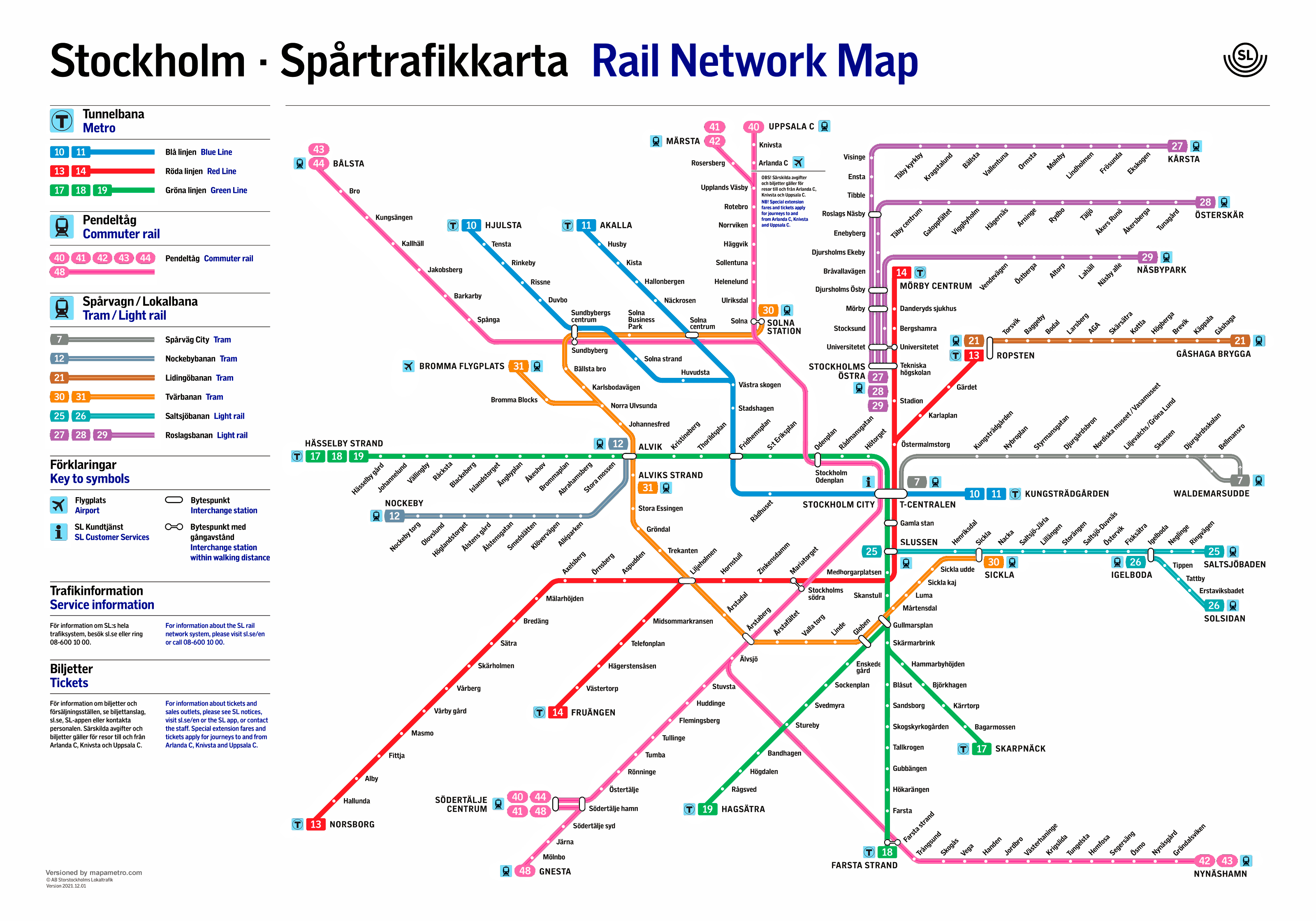Stockholms tunnelbanekarta.