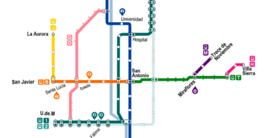 U-Bahn-Karte von Medellin.