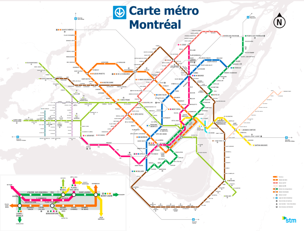 Karta över Montreals tunnelbana, version 3