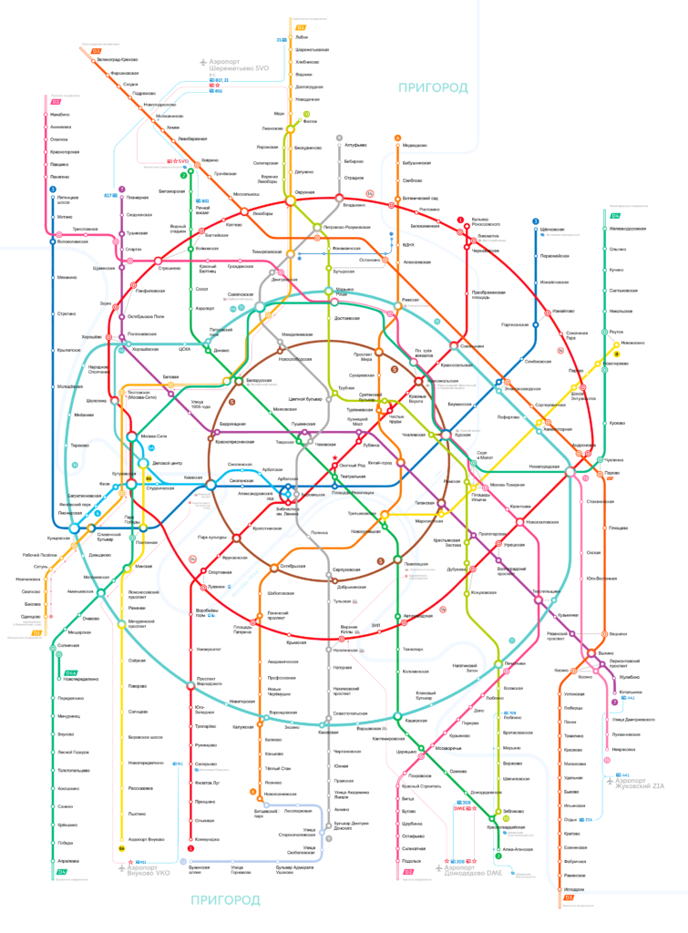 Mapa metro de Moscú