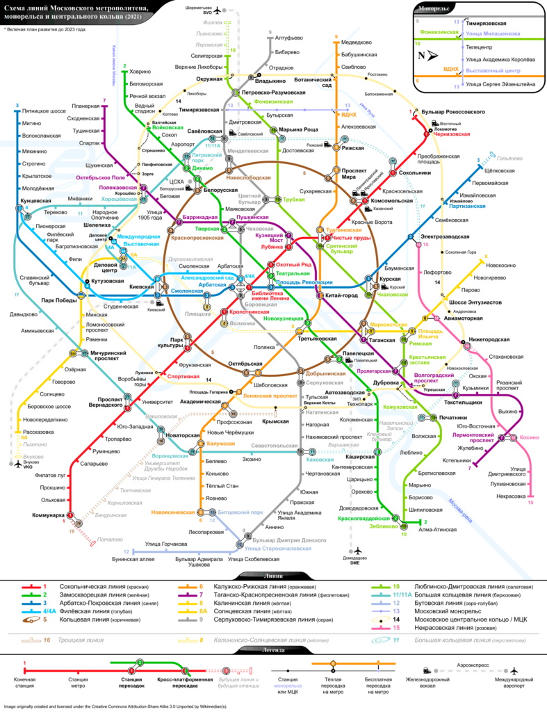 Plano metro de Moscú
