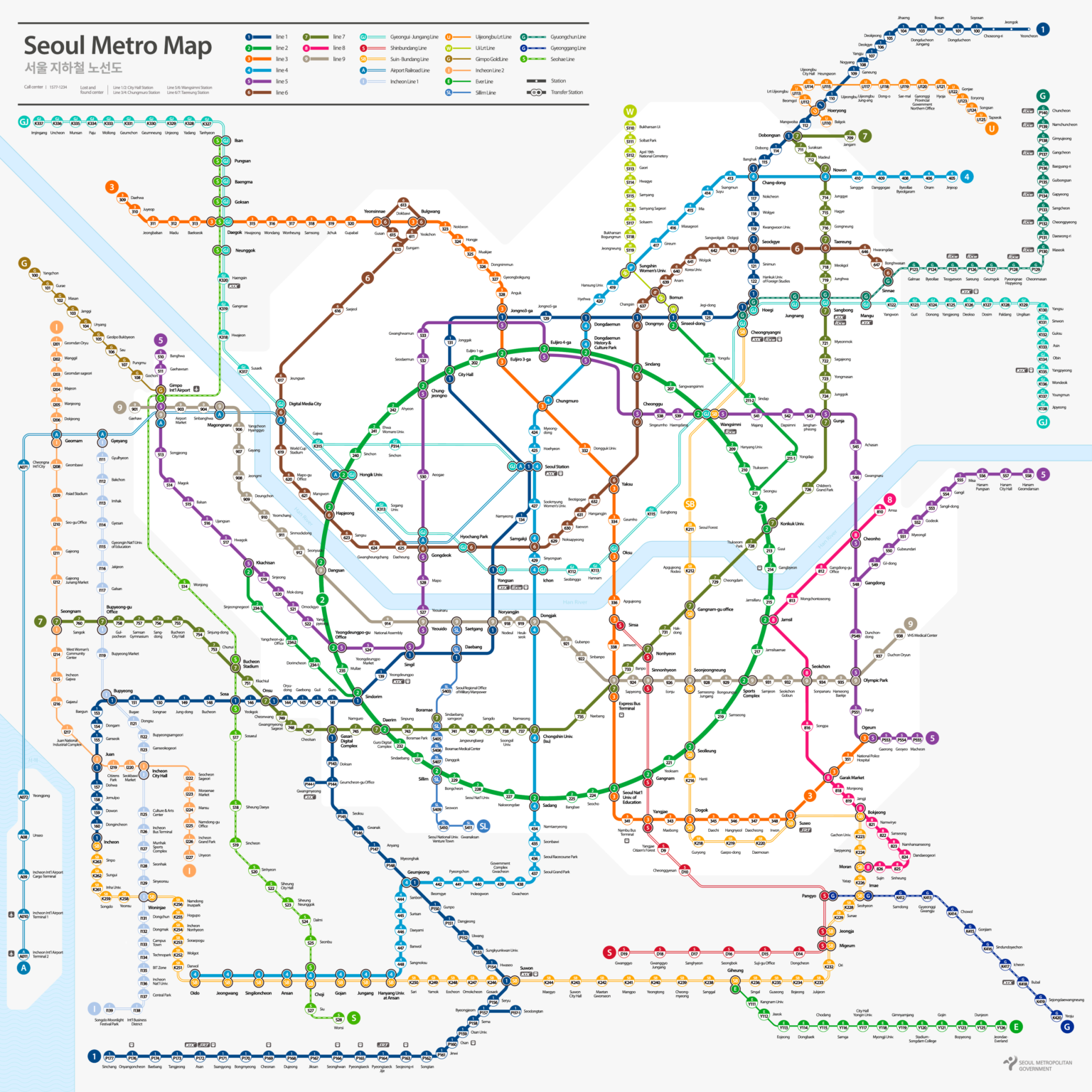 Mapa del metro de Seúl