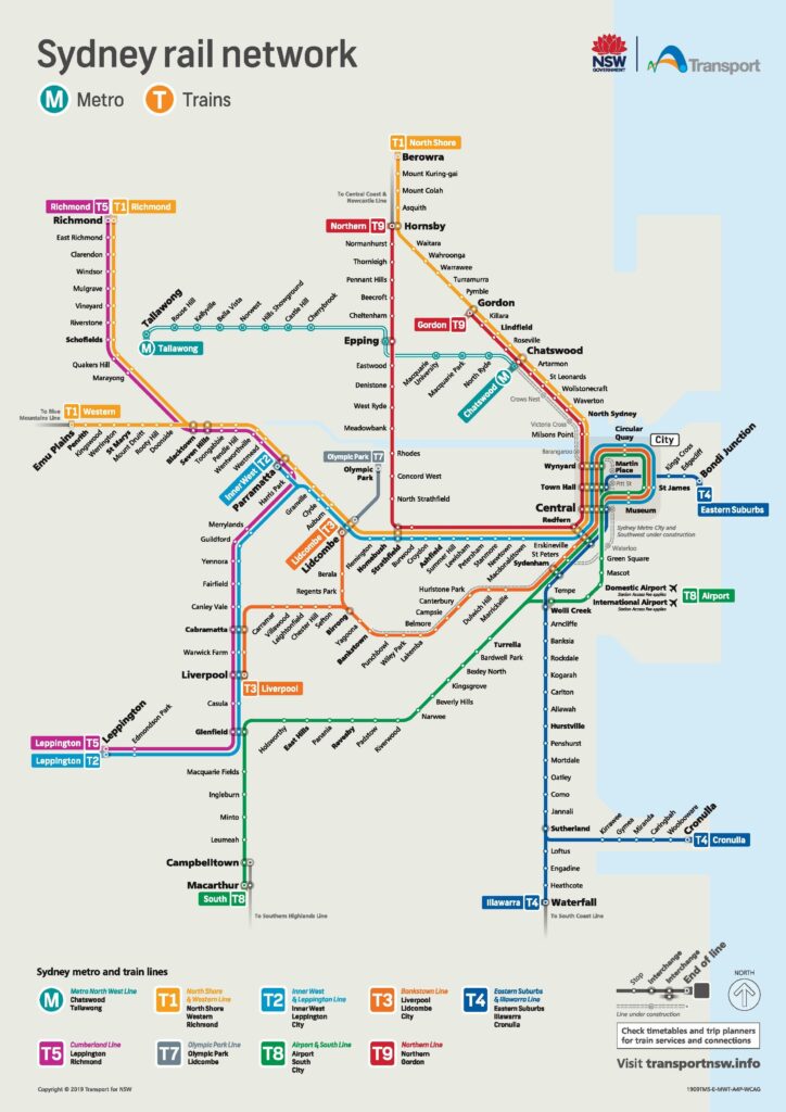 Plan du métro de Sydney