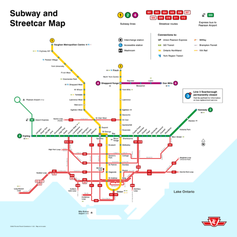 Mapa torontského metra