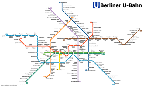 Mapa do metrô de Berlim.