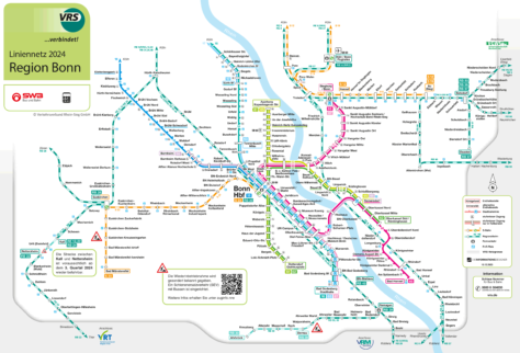 Plan du tramway de Bonn 2024