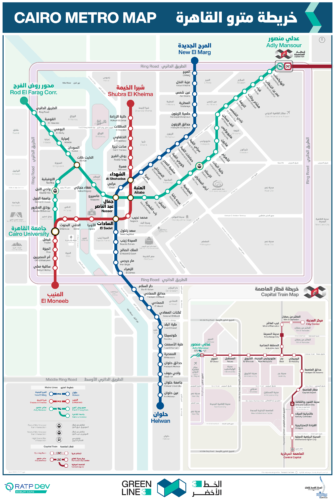 カイロの地下鉄地図 2024