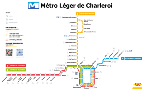 Karta över Charleroi Light Rail (1)