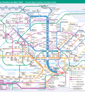 Karte der Frankfurter U-Bahn.