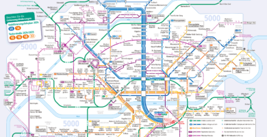 Mapa frankfurtského metra.