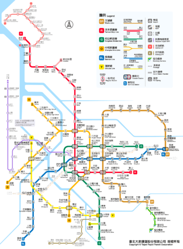 Карта метро Тайбэя