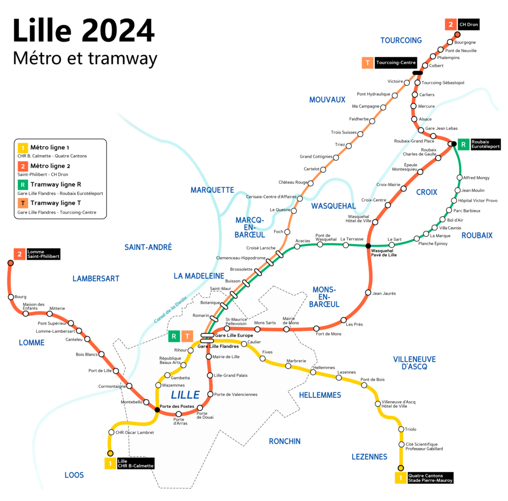 Metrokaart van Lille